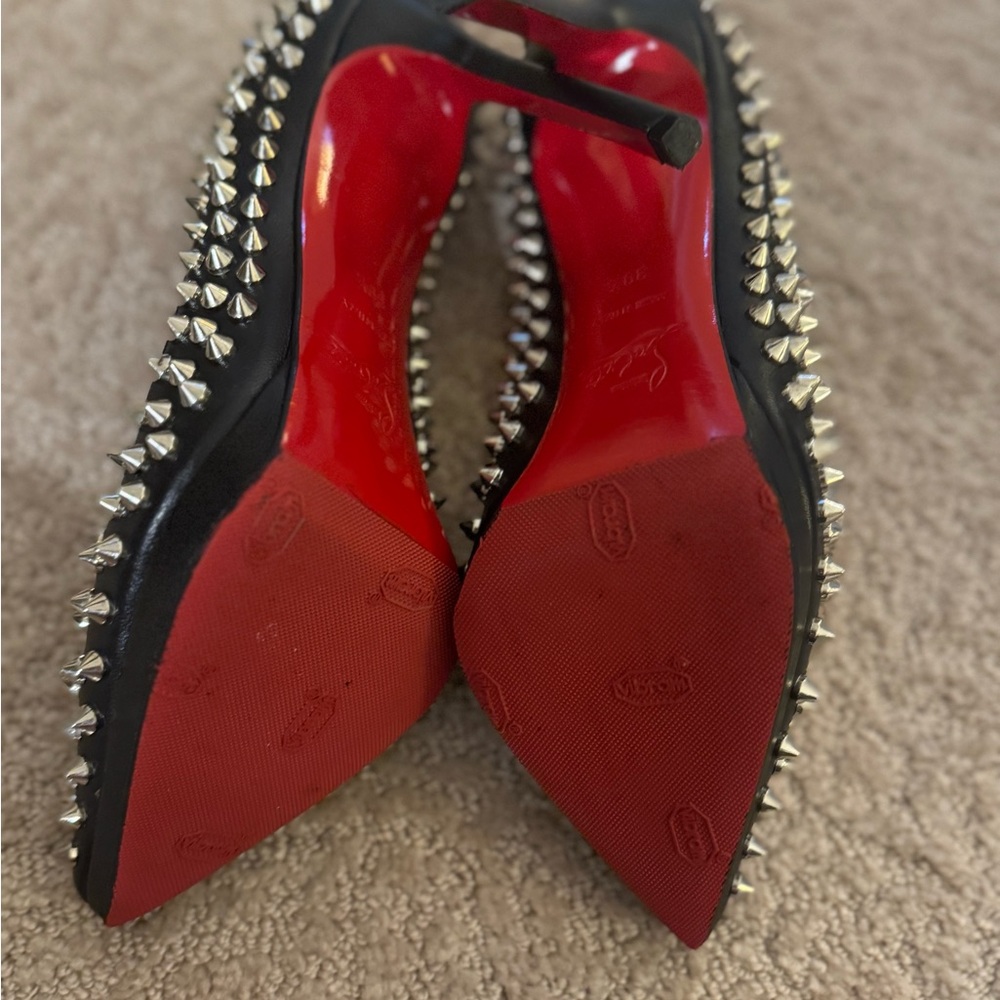 Christian Louboutin black with silver spikes size 39.5 - Picture 6 of 7